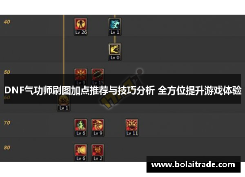 DNF气功师刷图加点推荐与技巧分析 全方位提升游戏体验